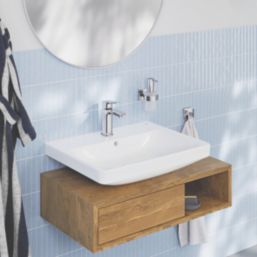 Grohe Dice Chrome 204mm Standard Lever Mono Basin Mixer Tap  With Clicker Waste