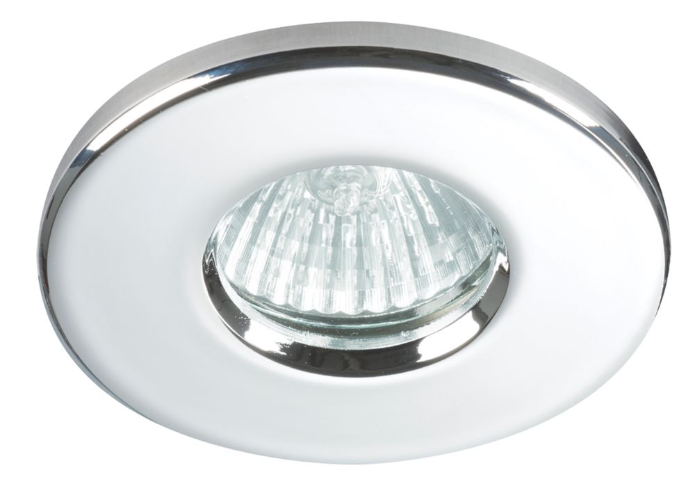Knightsbridge Fixed IP65 GU10 Recessed Downlight Chrome - Screwfix