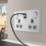 LAP  13A 2-Gang SP Switched Socket + 3A 45W 2-Outlet Type A & C USB Charger Brushed Steel with Grey Inserts