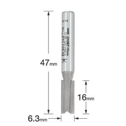 Trend 3/20X1/4TC 1/4" Straight Router Cutter 6.3mm x 16mm