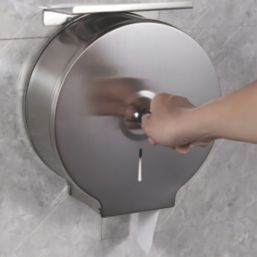 ETAL  Lockable Jumbo Toilet Roll Holder Stainless Steel