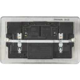 Knightsbridge  13A 2-Gang SP Switched Socket + 4.0A 20W 2-Outlet Type A & C USB Charger Polished Brass with Black Inserts