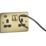 Knightsbridge  13A 2-Gang SP Switched Socket + 4.0A 20W 2-Outlet Type A & C USB Charger Polished Brass with Black Inserts