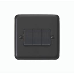 MK Contoura 10A 3-Gang 2-Way Switch  Black with Colour-Matched Inserts