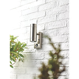 LAP Bronx Outdoor Up & Down Wall Light With PIR Sensor Stainless Steel