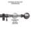 Renaissance Black Nickel Curtain Pole 28/25mm x 120-210cm