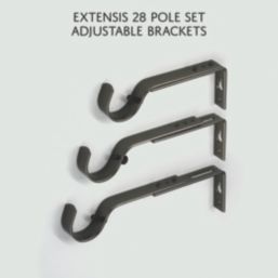 Renaissance Black Nickel Curtain Pole 28/25mm x 120-210cm