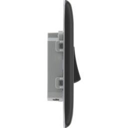 British General Nexus Metal 20A 16AX 1-Gang 2-Way Light Switch  Matt Black  3 Pack