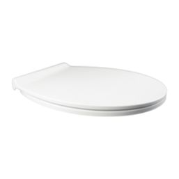 Swirl  Soft-Close with Quick-Release Slimline Toilet Seat Stainless Steel & Plastic White