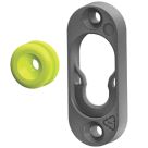 Button-Fix Type 1 Fully Rebated Panel Fixings Set Charcoal Black & Lime Green 30 Pieces