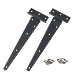GateMate Black Straight Medium Tee Hinges  100mm x 12" x 300mm 2 Pack