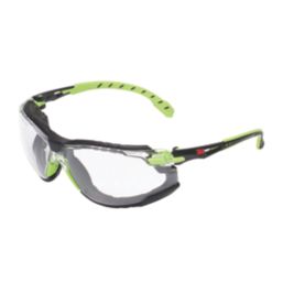 3M Solus 1000 Clear Lens Safety Specs Green / Black