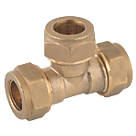 Midbrass  Brass Compression Equal Tee 1/2" 2 Pack