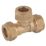 Midbrass  Brass Compression Equal Tees 1/2" 2 Pack