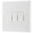 British General 800 Series 10AX 3-Gang 2-Way Light Switch  White