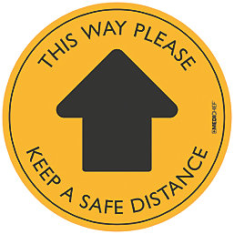 Medichief "This Way Please" Floor Sticker Yellow 300mm x 300mm 5 Pack