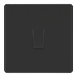 LAP  20A 16AX 1-Gang 2-Way Switch  Matt Black with Colour-Matched Inserts