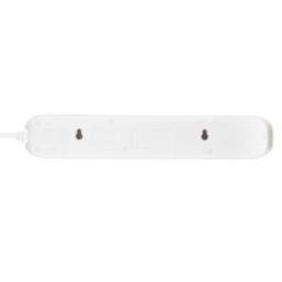 Masterplug 13A 4-Gang Unswitched Surge-Protected Extension Lead + 2.1A 2-Outlet Type A & C USB Charger White 2m