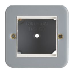 Contactum Metal Clad 2-Module Modular Faceplate Grey
