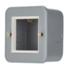 Contactum Metal Clad 2-Module Modular Faceplate Grey