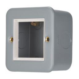 Contactum Metal Clad 2-Module Modular Faceplate Grey