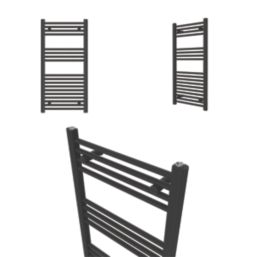 Flomasta 1000mm x 500mm 1522BTU Black Flat  Towel Radiator