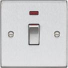 Knightsbridge  45A 1-Gang DP Control Switch Brushed Chrome with LED