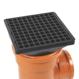 FloPlast Push-Fit Single Socket Square Grid Bottle Gully 110mm