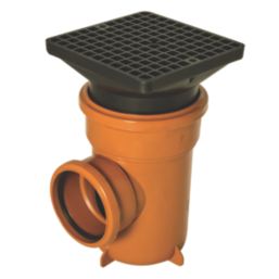 FloPlast Push-Fit Single Socket Square Grid Bottle Gully 110mm