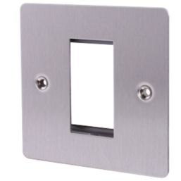 LAP  1-Module Modular Faceplate Brushed Stainless Steel
