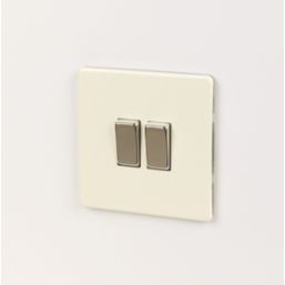 Varilight  10AX 2-Gang 2-Way Light Switch  White Chocolate