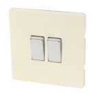 Varilight  10AX 2-Gang 2-Way Light Switch  White Chocolate