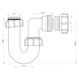 McAlpine Tubular P Trap White 32mm