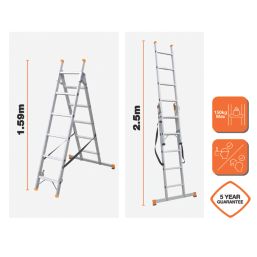 Magnusson  Aluminium 1.58m Combination Ladder