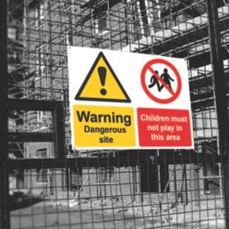 Essentials  "Dangerous Site / Children Must Not Play In This Area" Sign 450mm x 600mm