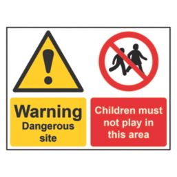 Essentials  "Dangerous Site / Children Must Not Play In This Area" Sign 450mm x 600mm