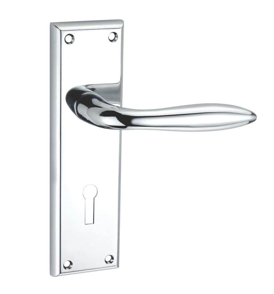Smith & Locke Blyth Fire Rated Lever Lock Door Handle Pair Polished