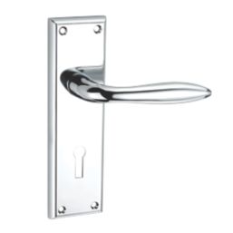 Smith & Locke Blyth Fire Rated Lever Lock Door Handle Pair Polished Chrome