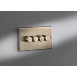 Knightsbridge  4-Gang 2-Way LED Intelligent Dimmer Switch  Antique Brass
