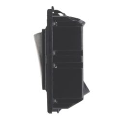 Contactum  20AX Grid DP Control Switch Brushed Steel  with Black Inserts