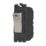 Contactum  20AX Grid DP Control Switch Brushed Steel  with Black Inserts