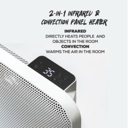 TCP  2000W Electric Portable or Wall-Mounted 2-in-1 Infrared Convection Heater White