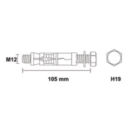Easyfix Bolt Head Shield Anchors M12 x 105mm 5 Pack
