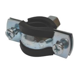 Tesla  14-19mm Rubber-Lined Pipe Clips Black/Steel 5 Pack