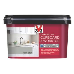 V33 2Ltr Loft Grey Satin Kitchen Cupboard Paint