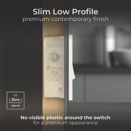 British General Evolve 20A 1-Gang DP Control Switch Pearlescent White with LED with White Inserts