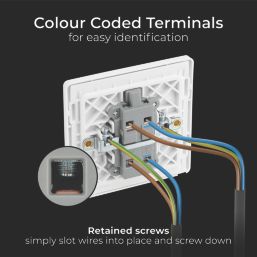 British General Evolve 20A 1-Gang DP Control Switch Pearlescent White with LED with White Inserts