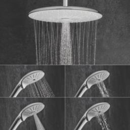 Mira Mode Maxim Gravity-Pumped Ceiling-Fed Chrome Thermostatic Digital Mixer Shower