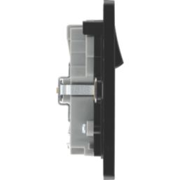 British General Evolve 13A 2-Gang SP Switched Socket + 3A 22W 2-Outlet Type A & C USB Charger Blue with Black Inserts