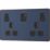 British General Evolve 13A 2-Gang SP Switched Socket + 3A 22W 2-Outlet Type A & C USB Charger Blue with Black Inserts
